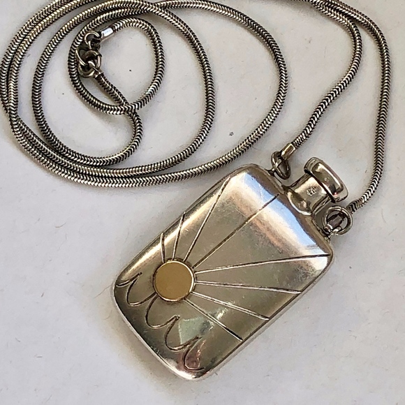 VTG All Sterling Gold Perfume Decanter Necklace - Picture 2 of 8